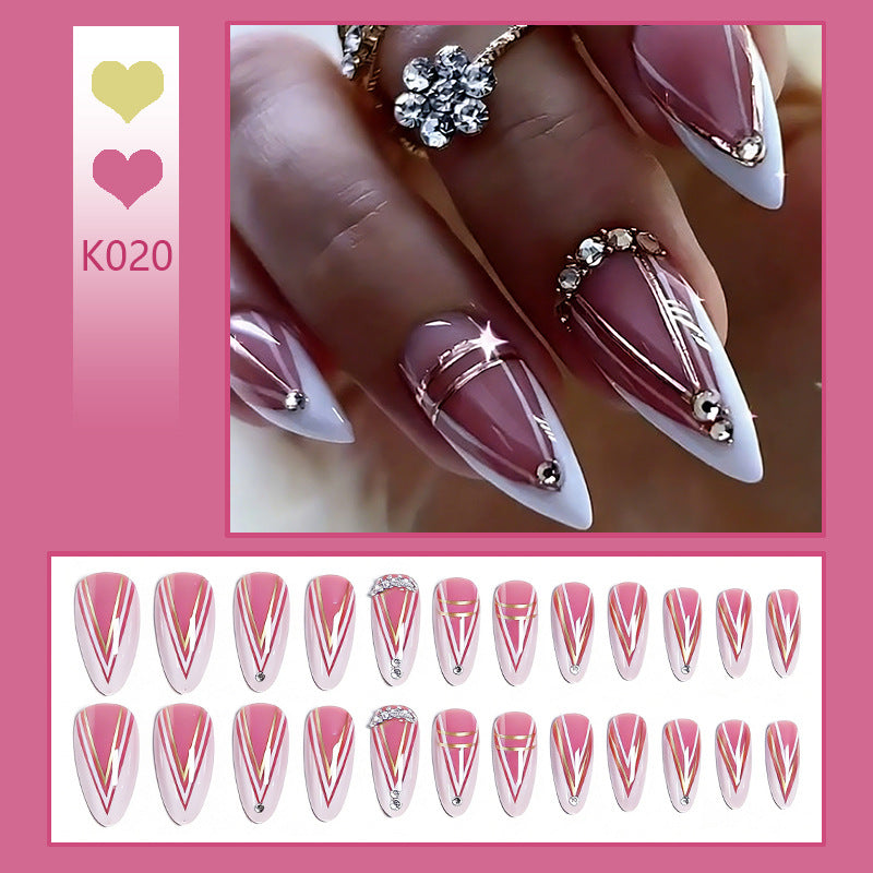 Artistic Nail Tips with Glitter Accents Bowlift