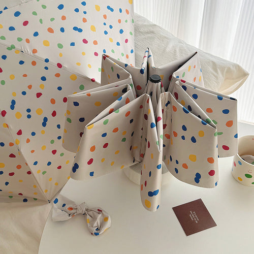 Women Multi-Purpose Foldable Shoulder Bag with Colorful Polka Dot Pattern Bowlift