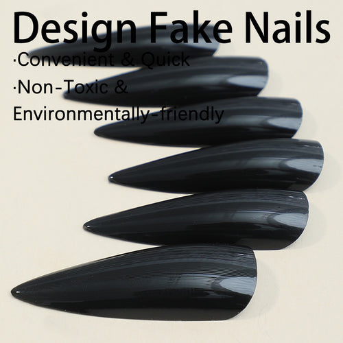 Acrylic nail set with elegant stiletto design Bowlift