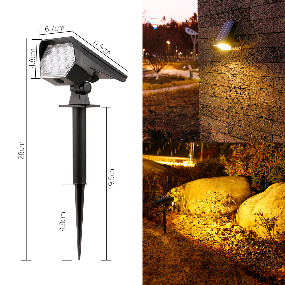 Adjustable Solar LED Landscape Spotlight Stake Bowlift