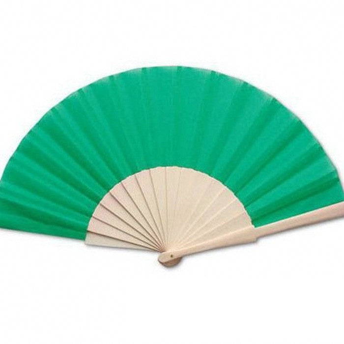 Ladies elegant hand fan made of lightweight fabric with artistic pleat pattern Bowlift