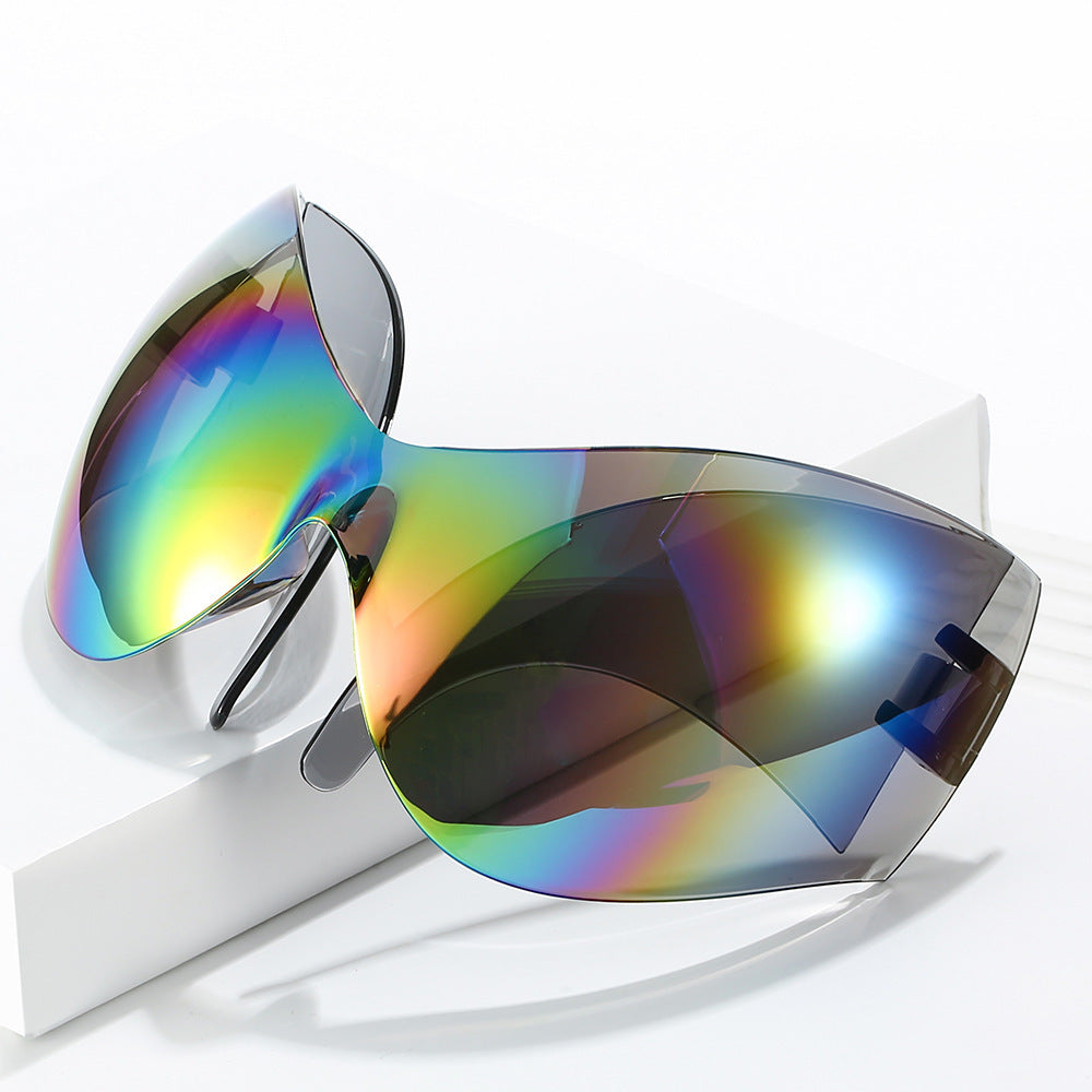 Oversized Futuristic Shield Sunglasses Bowlift