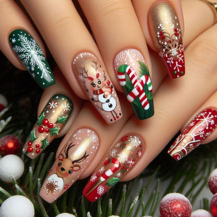 Festive Themed 3D Nail Art Extensions Bowlift