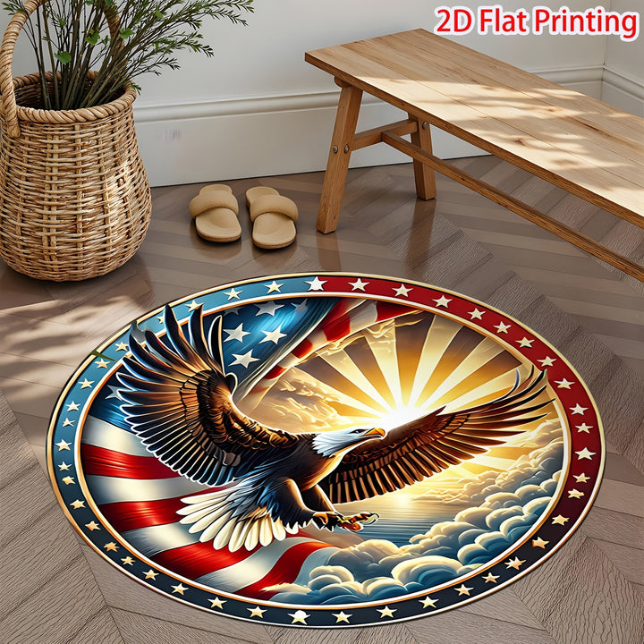 Decorative Patriotic Heart-Shaped Area Rug