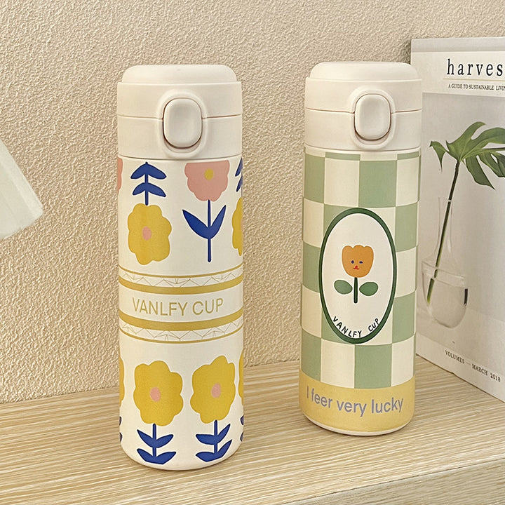 Women's Insulated Drinking Bottle with Innovative Leak Proof Bowlift