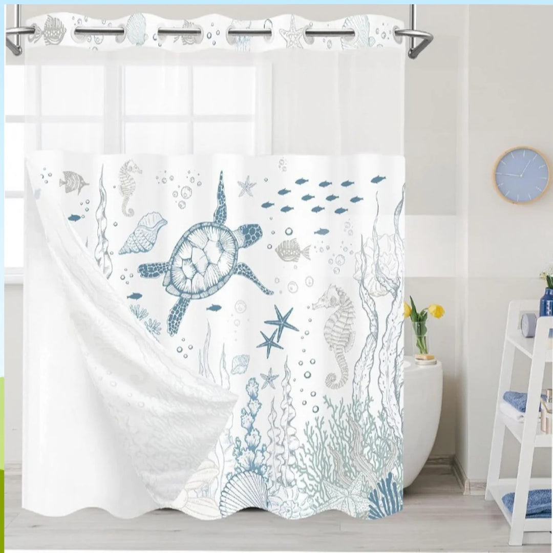 Artistic Floral Shower Curtain Bowlift