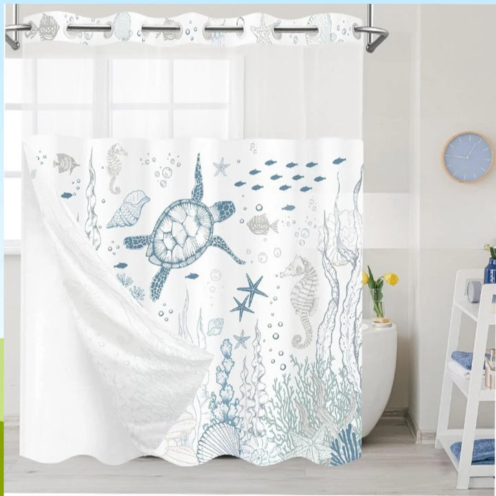 Artistic Floral Shower Curtain Bowlift