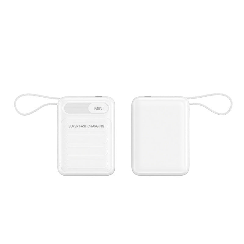 Portable power bank with integrated fast charging cables and digital charging status indicator Bowlift