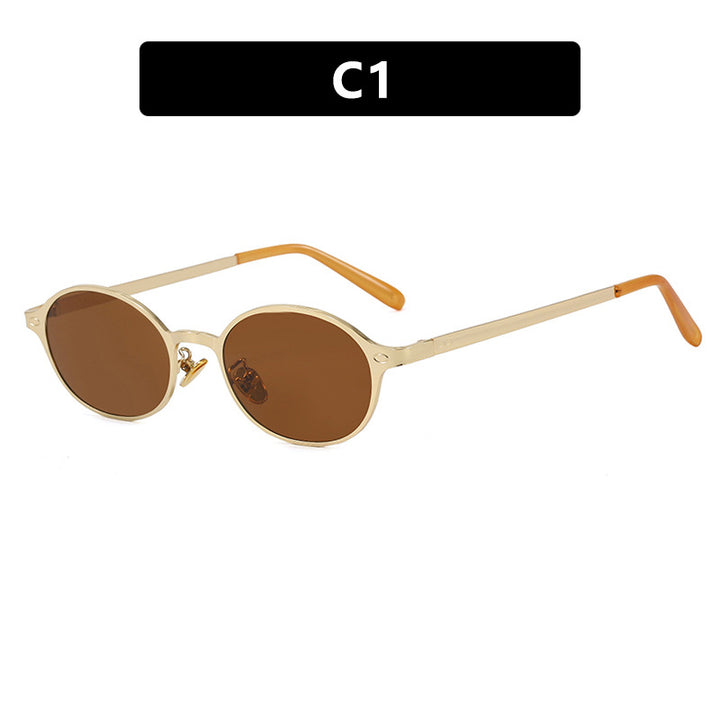 Women's round glasses with a delicate metal frame and comfortable nose pads Bowlift