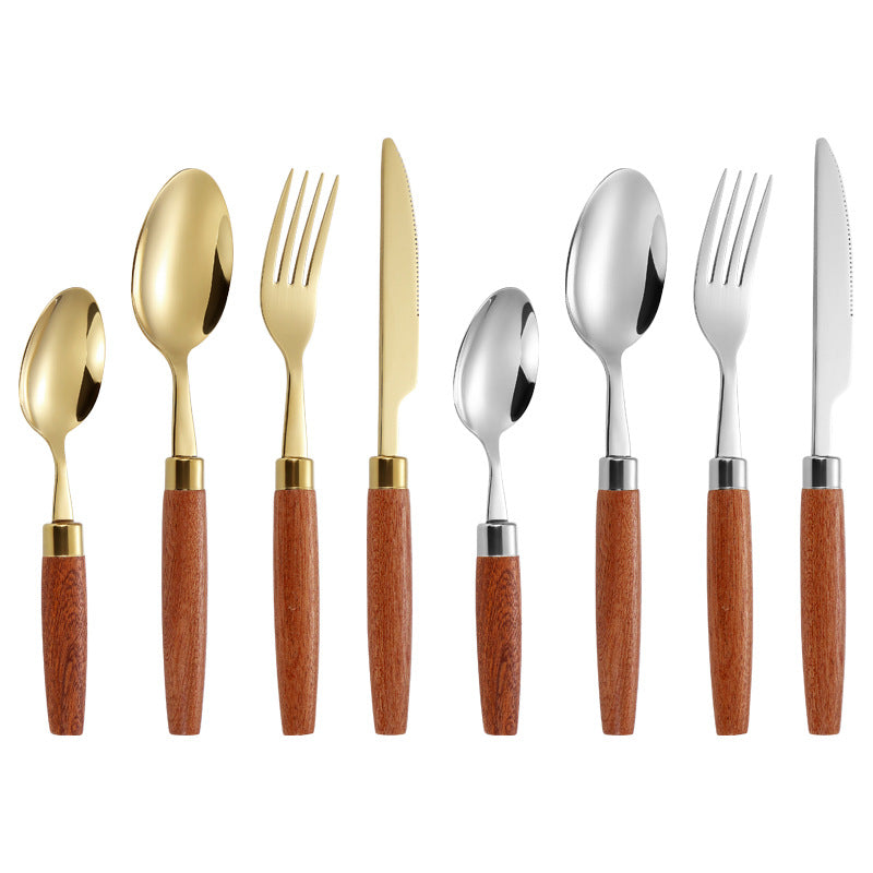 Elegant dessert spoon with ergonomic wooden handle Bowlift