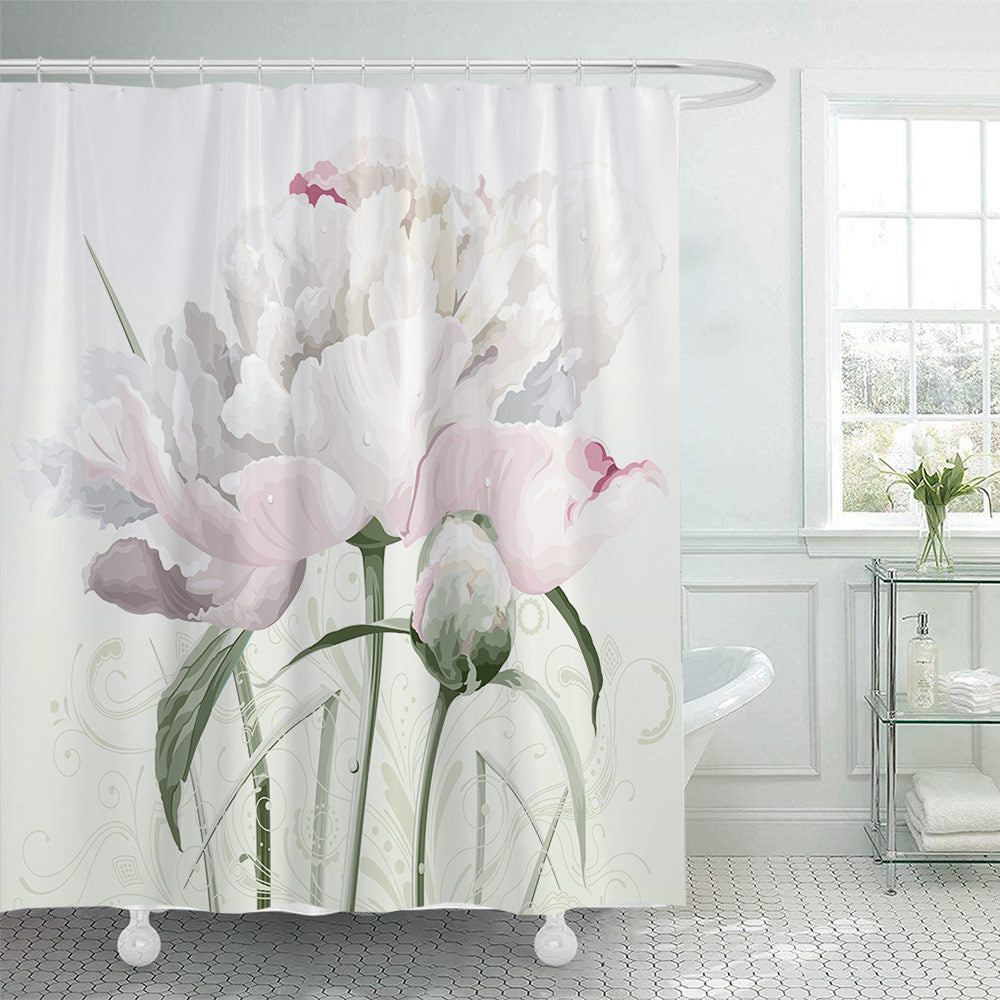 Floral Patterned Shower Curtain Bowlift