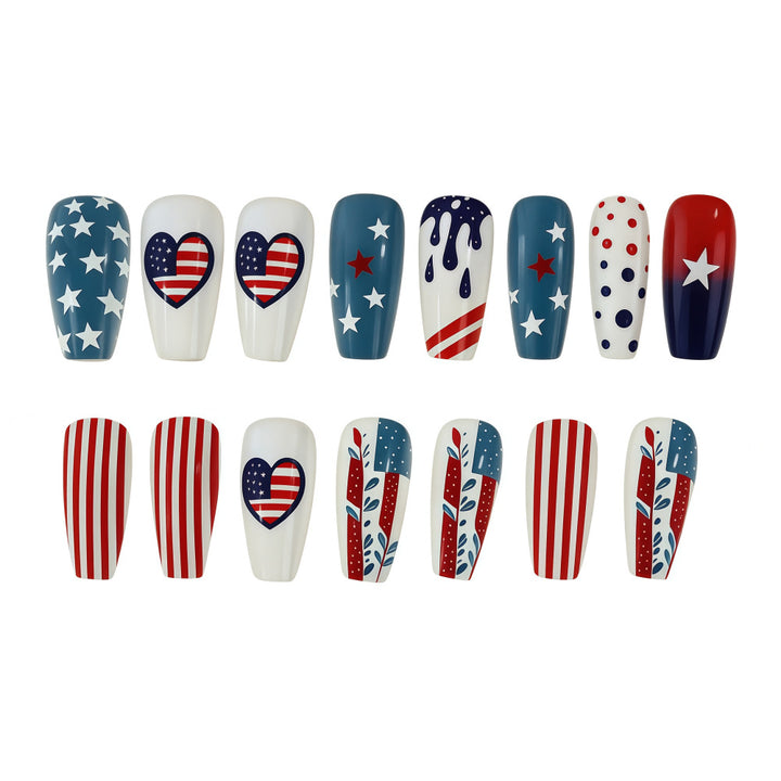 Creative and patriotic art nails Bowlift