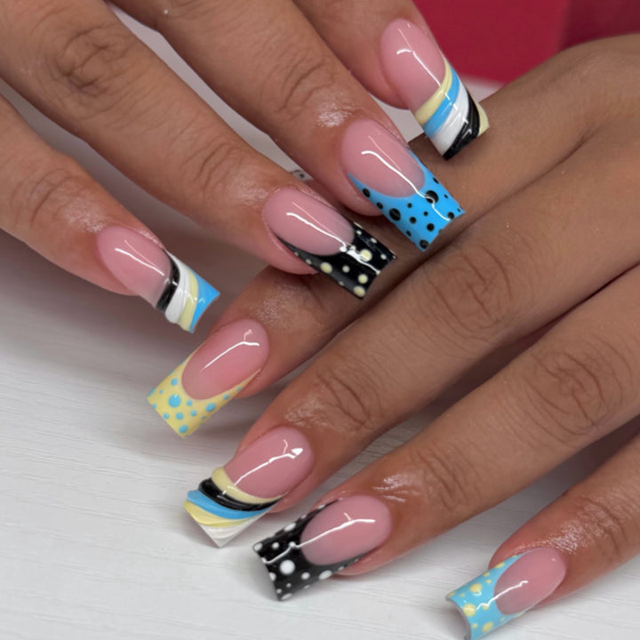 Artistic French Tip Nail Extensions Bowlift