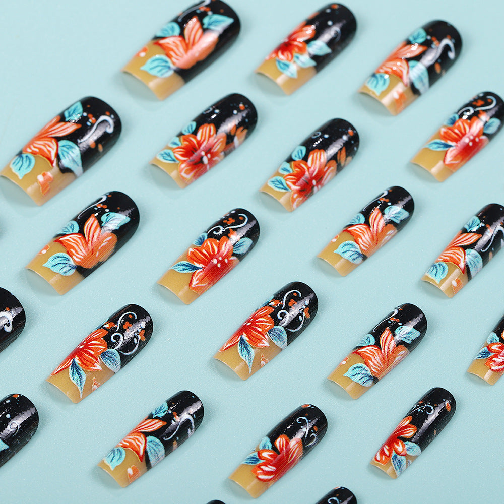 Creative nail art with floral design Bowlift