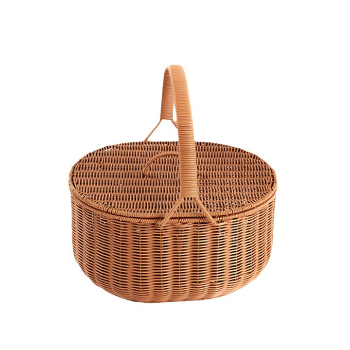 Stylish Woven Storage Basket with Lid Bowlift