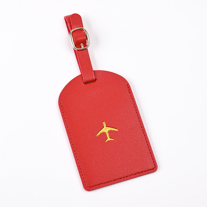 Vegan Leather Embossed Airplane Luggage Tag Bowlift