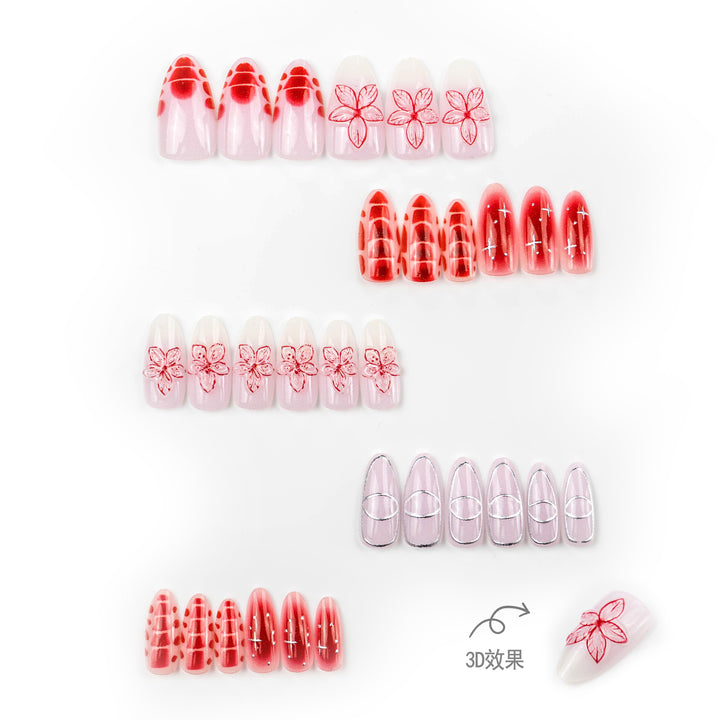 Nail art set with filigree flower and geometric designs Bowlift