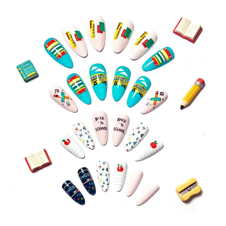 Art Nails with Creative School Motif Bowlift