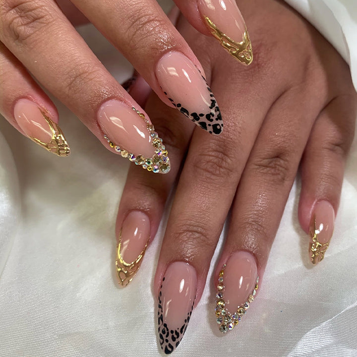 Artistic Leopard Print Press-On Nail Set Bowlift