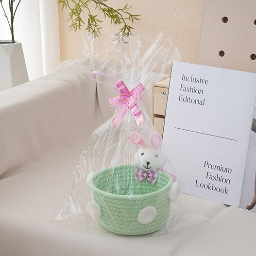 Cozy storage basket with bear motif Bowlift