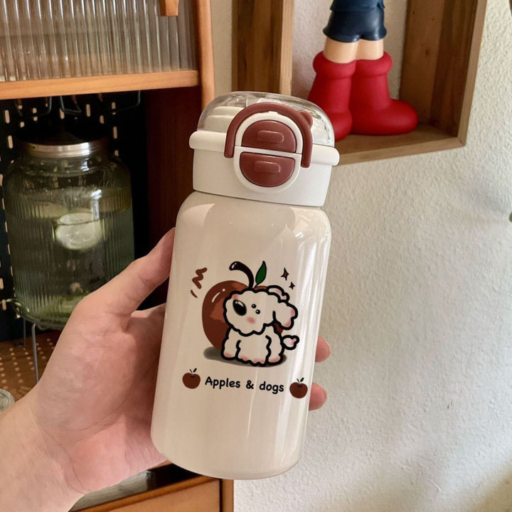 Ladies drinking bottle with cute animal design and innovative closure system Bowlift