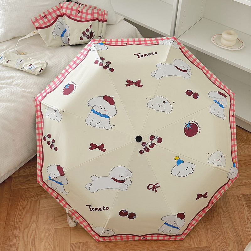 Women's Foldable Umbrella with Adorable Animal Design Bowlift