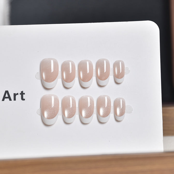 Premium Glossy French Tip Nail Enhancements Bowlift