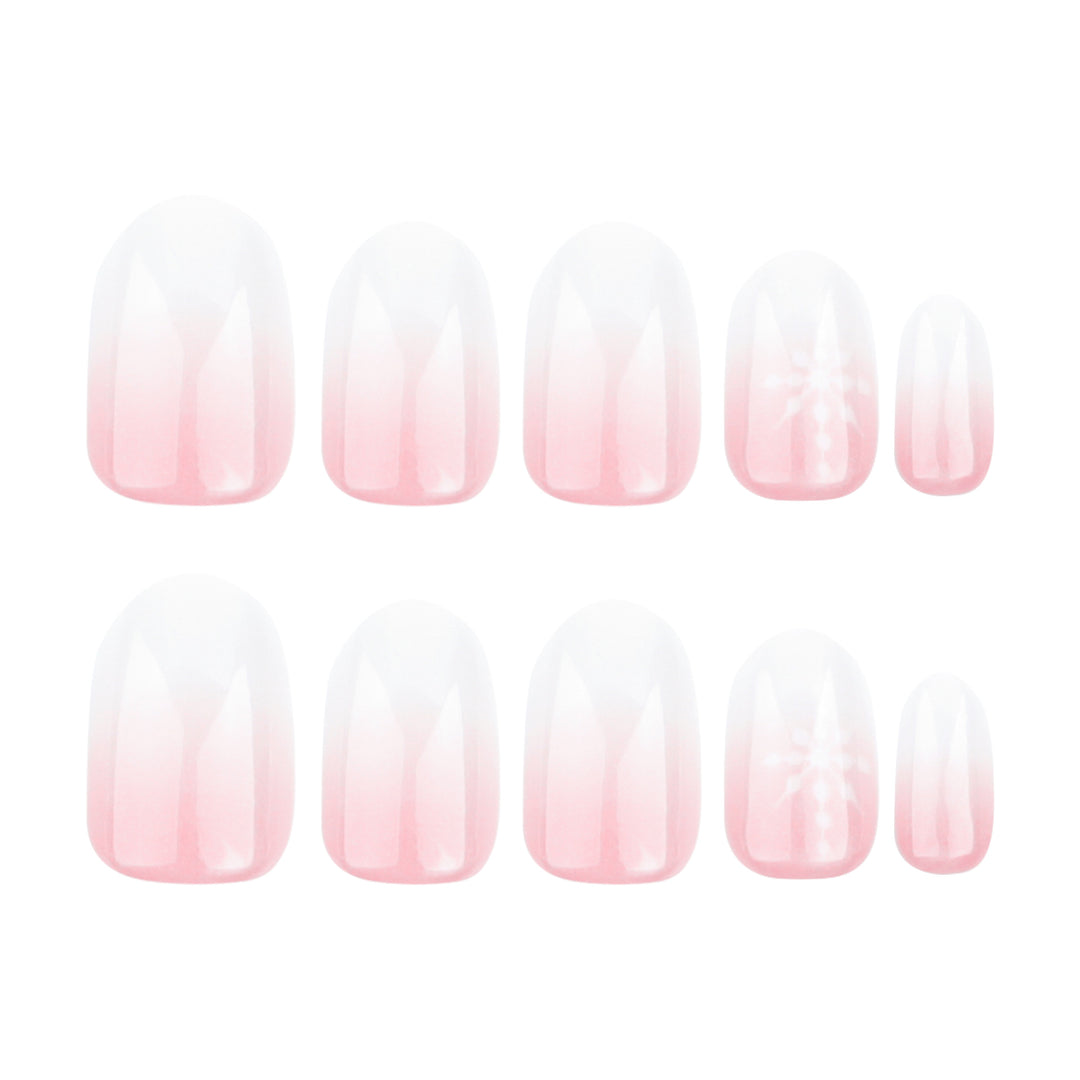 Artful Nail Extensions with Glitter and Snowflake Design Bowlift