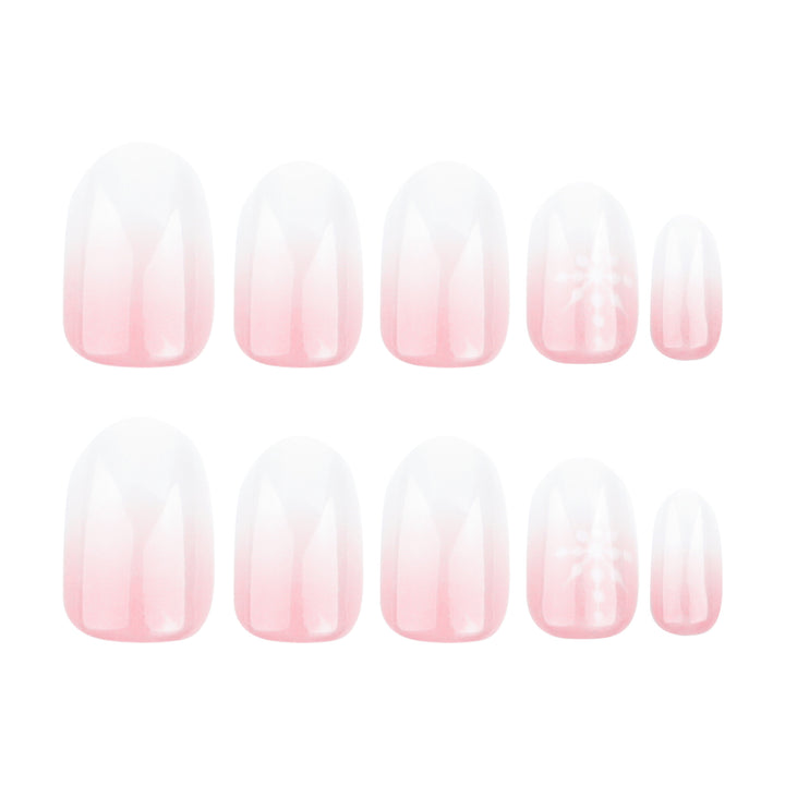 Artful Nail Extensions with Glitter and Snowflake Design Bowlift