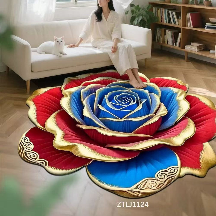 Floral Rose-Shaped Area Rug