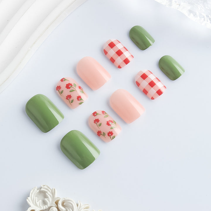 Creative Floral Design Press-On Nail Art Bowlift
