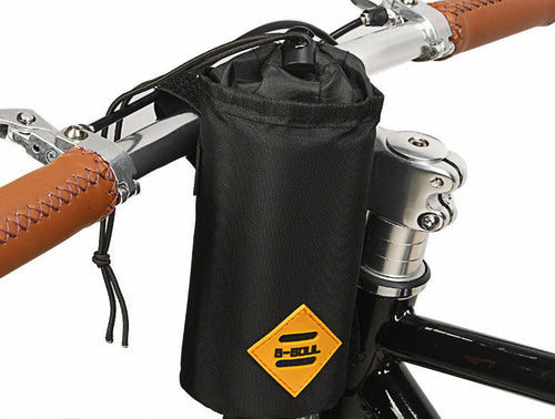 durable waterproof handlebar storage pouch with drawstring closure and reflective safety patch Bowlift
