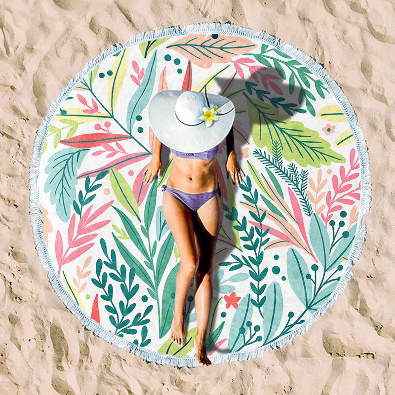 Rund beach towel with unique ethnic pattern Bowlift