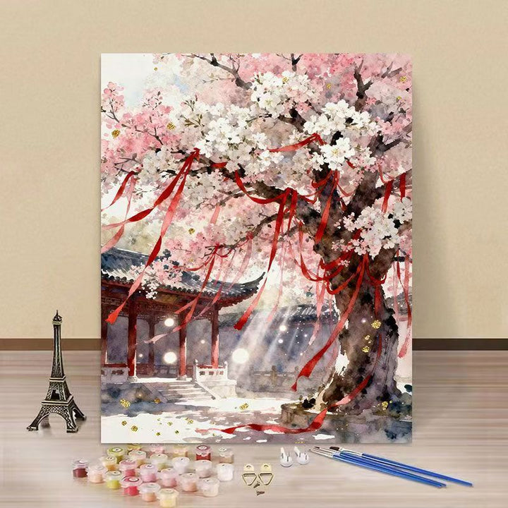 Cherry Blossom Scenic Paint by Numbers Kit Bowlift