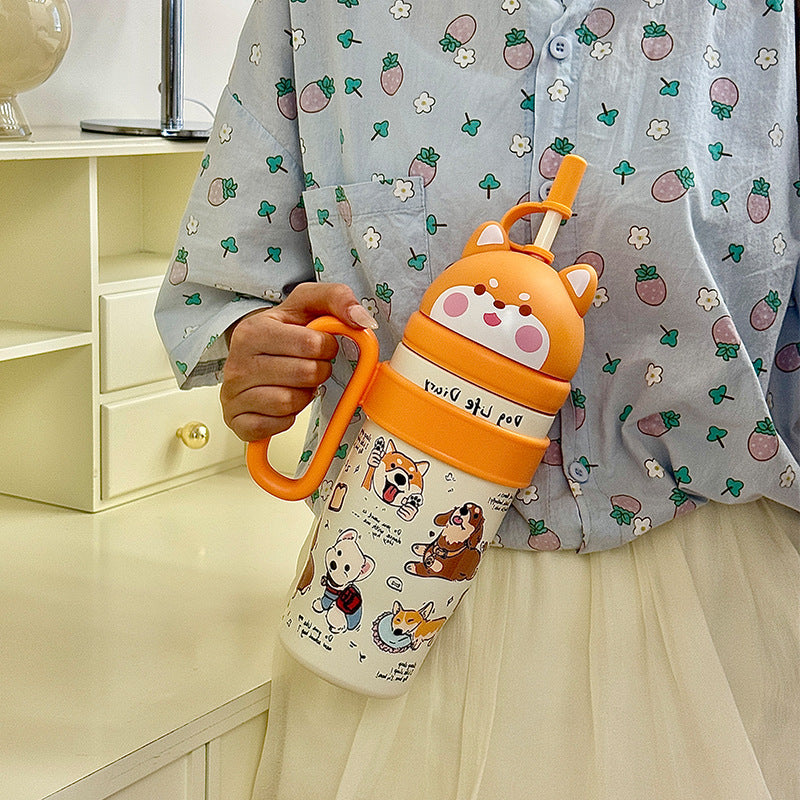 Ladies Playful Water Bottle with Animal Design Bowlift