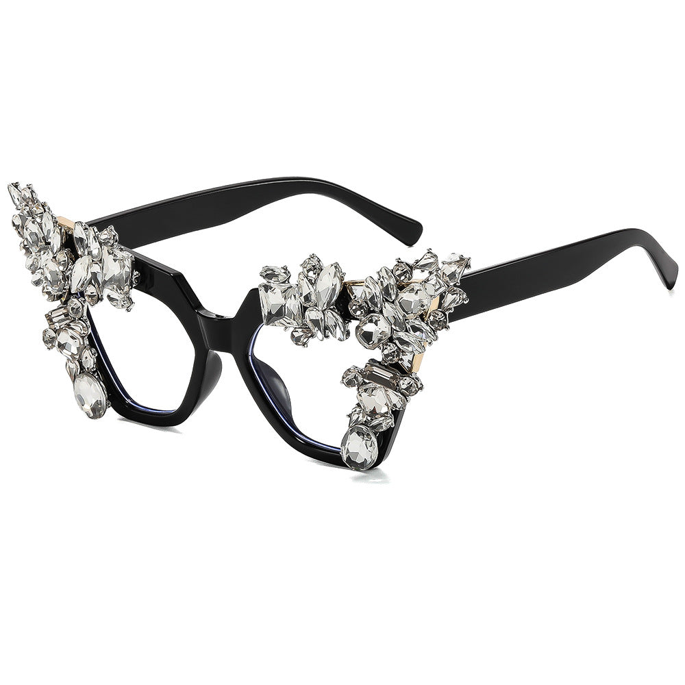 Ladies glamorous cat-eye sunglasses with extravagant crystal embellishments Bowlift