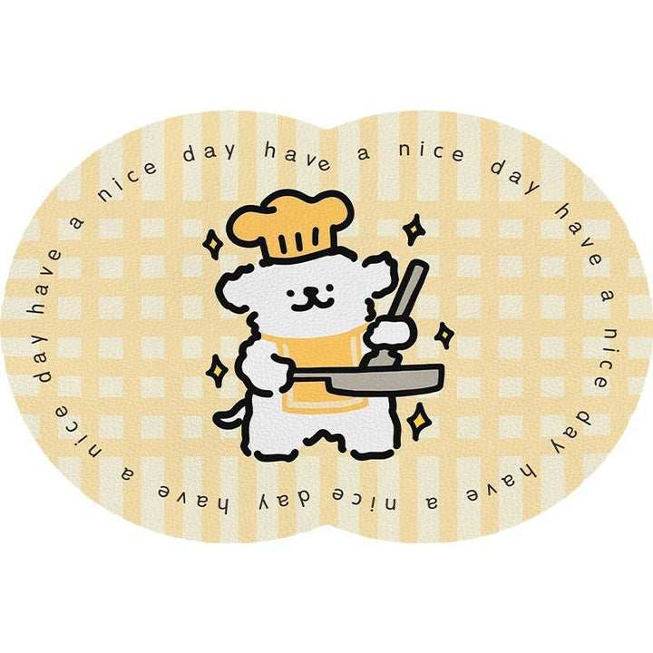 Unisex Cute Cartoon Pet-Themed Mat Bowlift