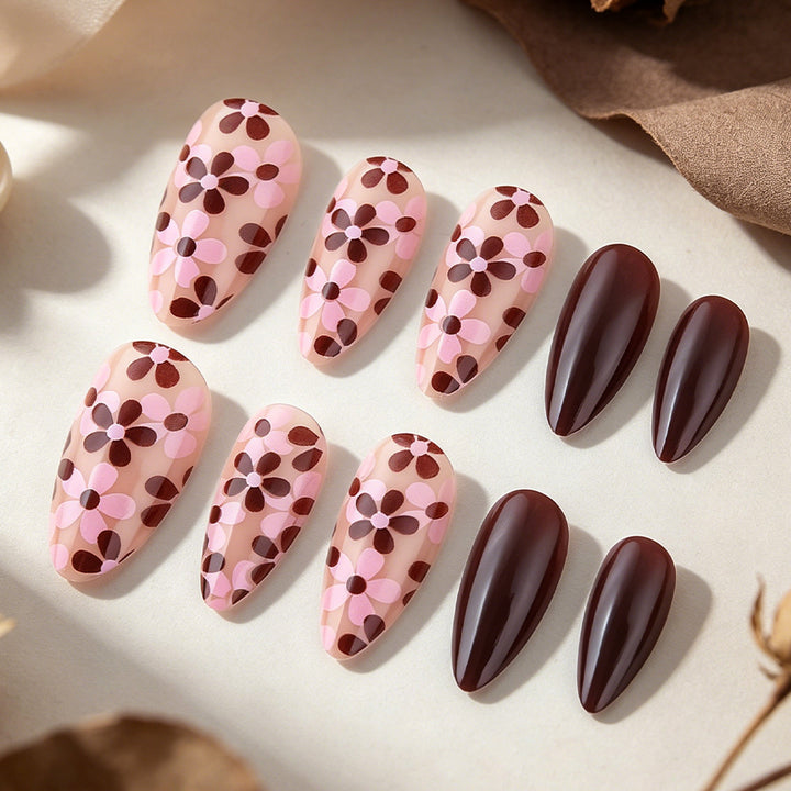 Floral Print Gel Nail Art Set Bowlift