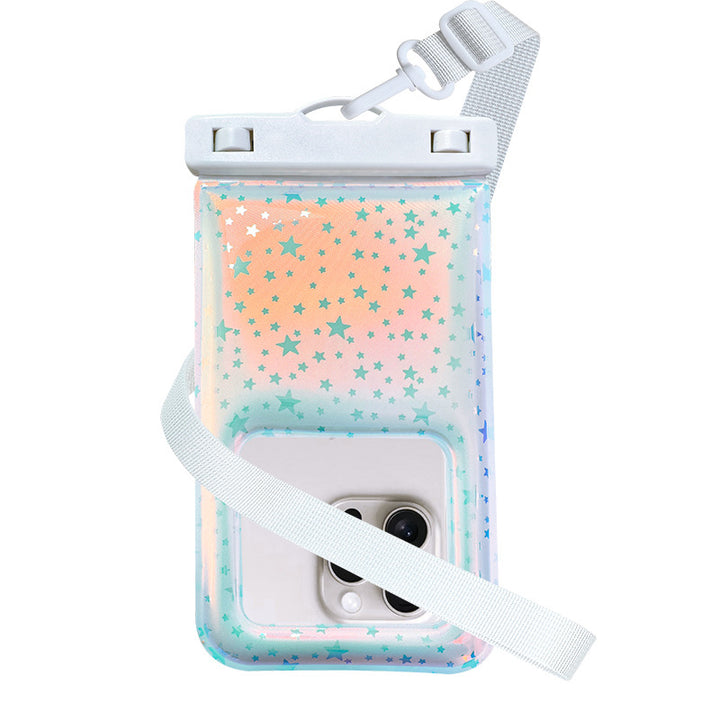 Waterproof smartphone case with stylish star design and adjustable shoulder strap Bowlift