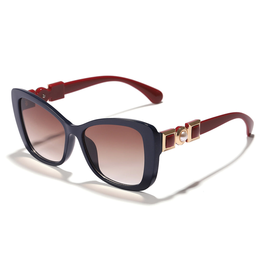Women Cat-Eye Sunglasses with Elegant Metal Decoration Bowlift