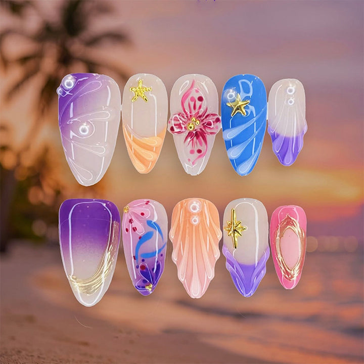 Artful nail set with floral accents Bowlift