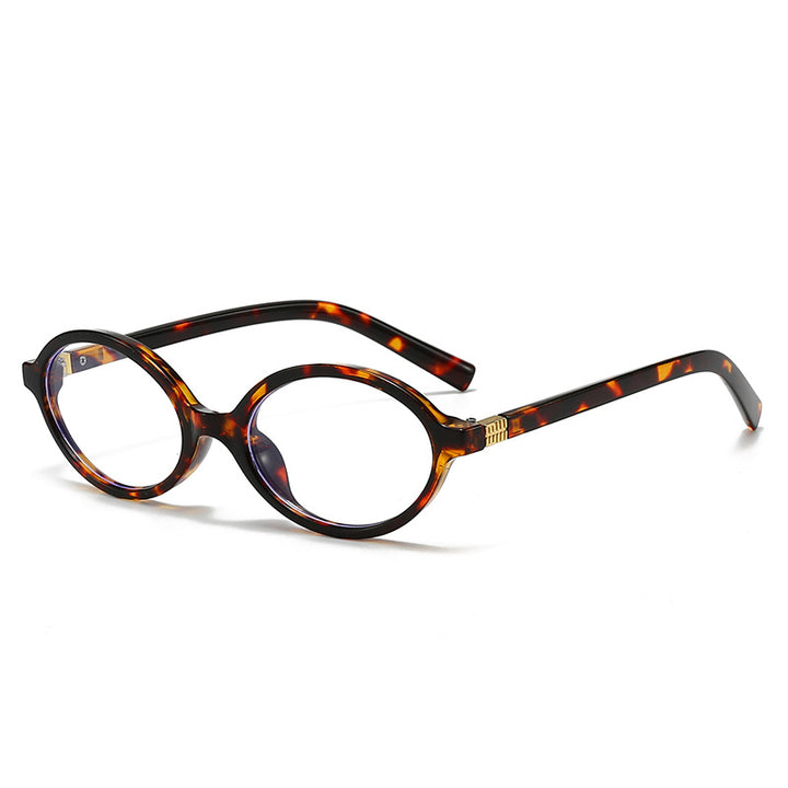 Women's fashionable oval glasses with golden accents Bowlift