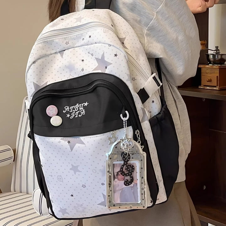 Stylish Star-Patterned Day Backpack