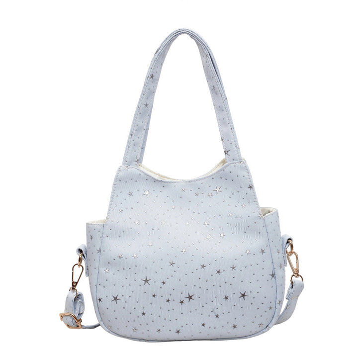 WoStar-Patterned Canvas Hobo Bag Bowlift