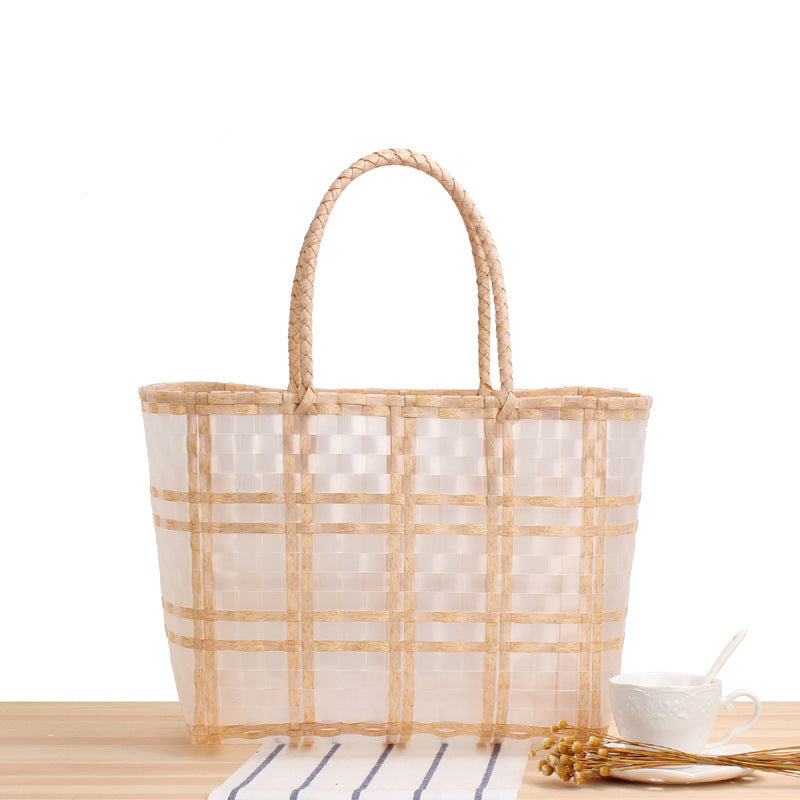 Stylish Transparent Shopping Bag Made of Woven Material Bowlift