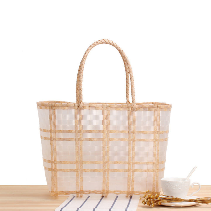 Tote bag with transparent window and braided handles Bowlift