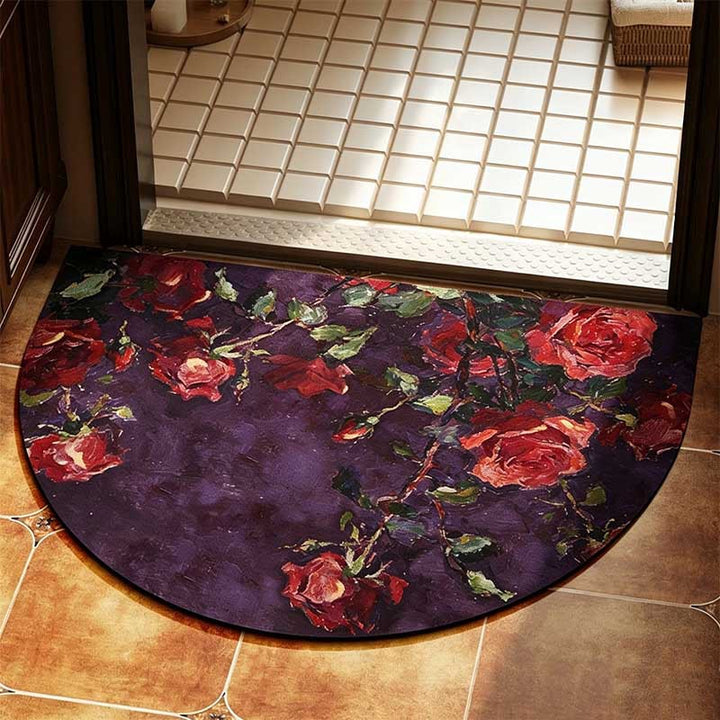 Decorative Floral Print Doormat