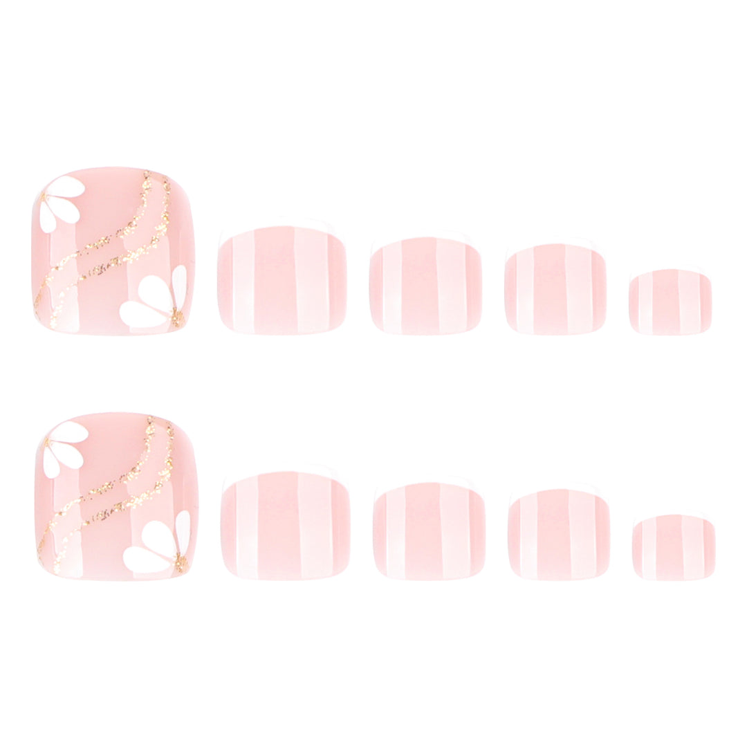 Nail art with elegant blooming designs and glitter accents Bowlift