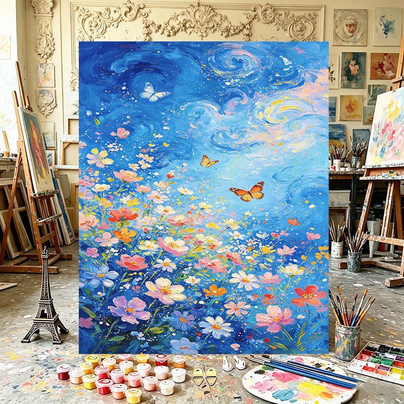 Vibrant Floral Swirl Canvas Art Bowlift