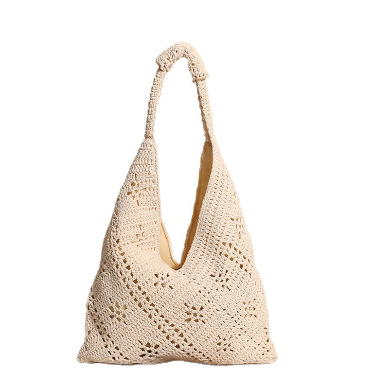 Hand-knotted Tote Bag in V-Design Bowlift